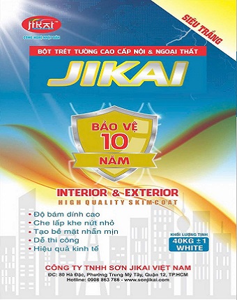 Bột trét cao cấp nội & ngoại thất siêu trắng JIKAI